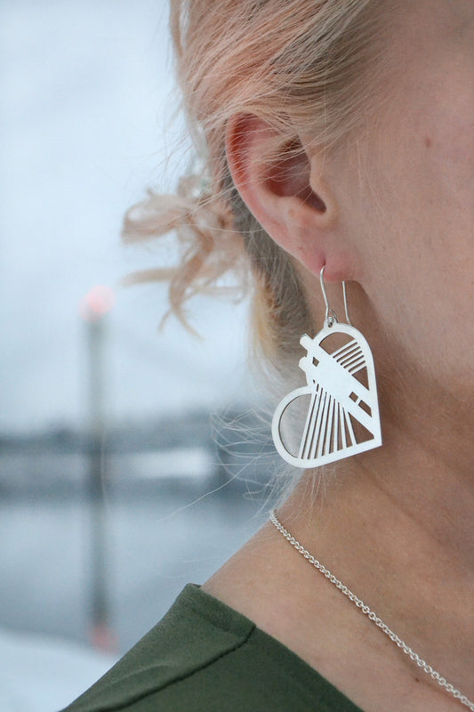 Rovaniemi LOVE - Jätkä-korvakorut hopea