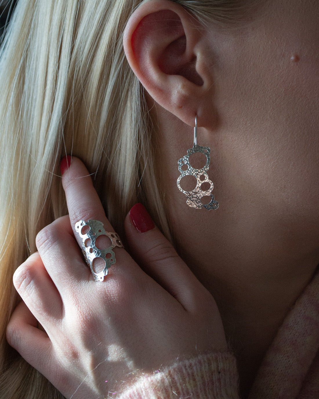 Rannalla-korvakorut hopea