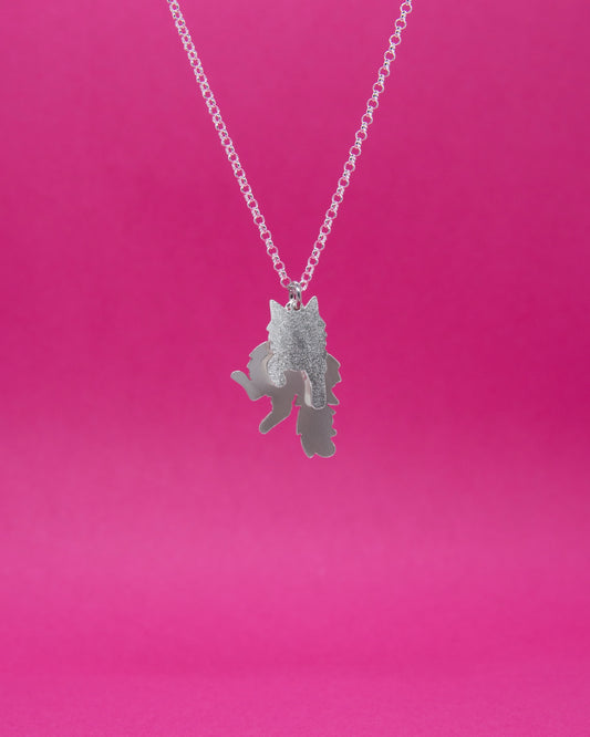 Rakas eläinystäväni - Pitkäkarvainen kissa -kaulakoru, 2-osainen riipus, hopea