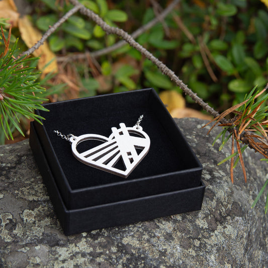 Rovaniemi LOVE - Jätkä-vanerikaulakoru lumi