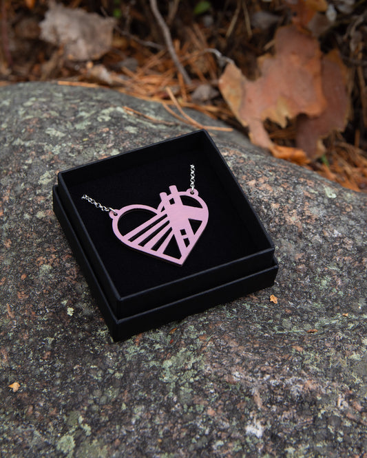 Rovaniemi LOVE - Jätkä-vanerikaulakoru mustikkamaito