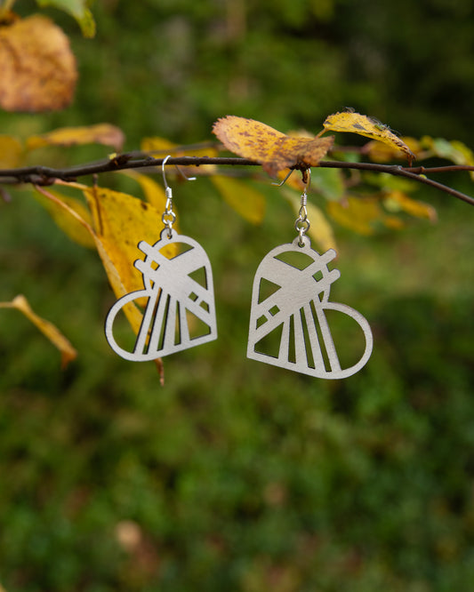 Rovaniemi LOVE - Jätkä-vanerikorvakorut lumi