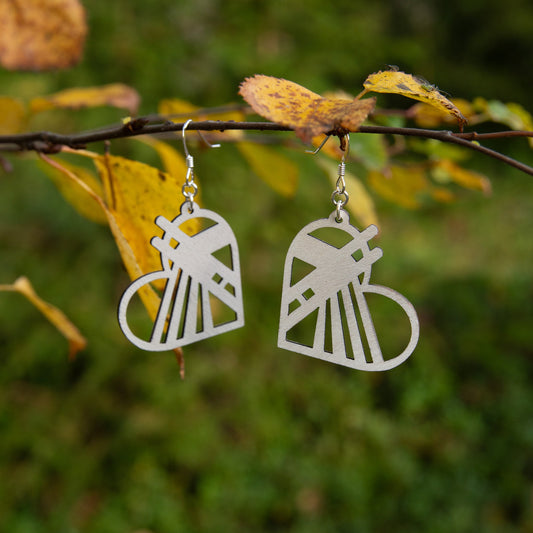 Rovaniemi LOVE - Jätkä-vanerikorvakorut lumi