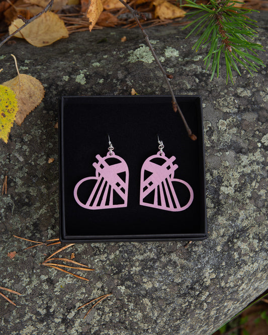 Rovaniemi LOVE - Jätkä-vanerikorvakorut mustikkamaito