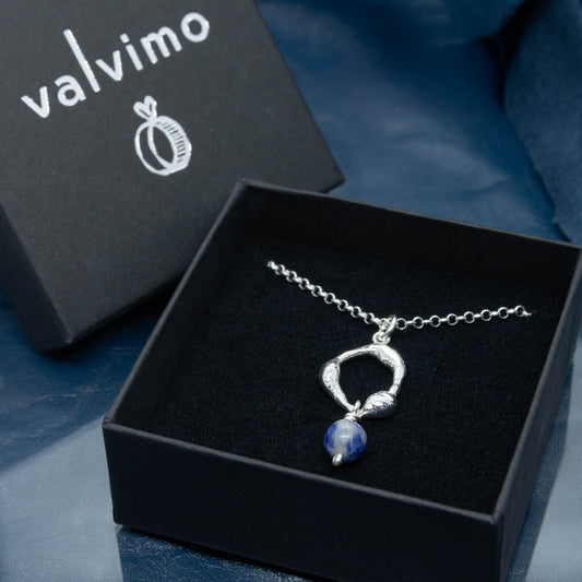 Erilaiset-kaulakoru, hopea, sininen spot jaspis