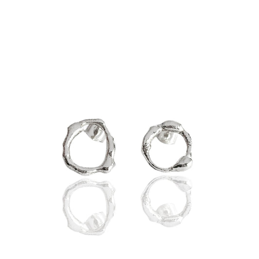 Erilaiset-nappikorvakorut, hopea (007)