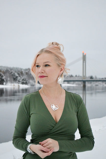 Rovaniemi LOVE - Jätkä-korvakorut hopea