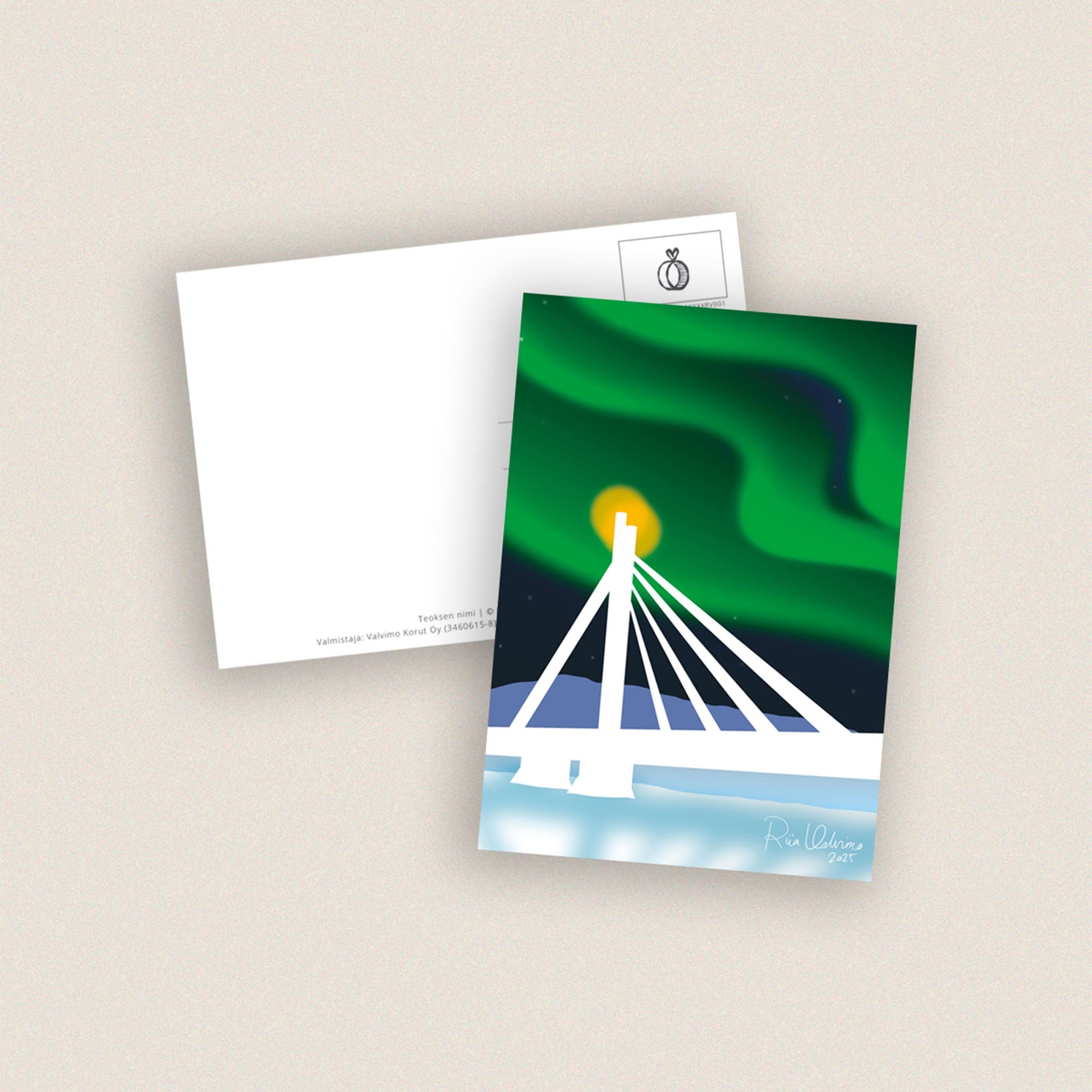 Rovaniemi-aiheinen postikortti.